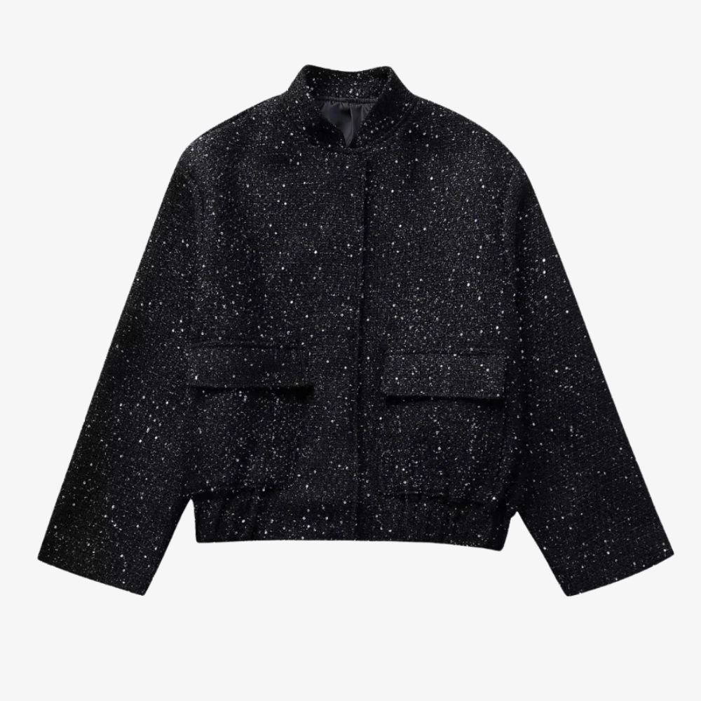 Veste Noire Scintillante – Élégance Moderne