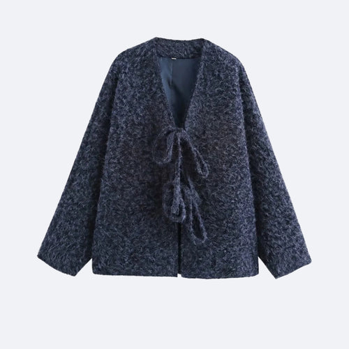 Wool Jacket with Knots – Textured Elegance