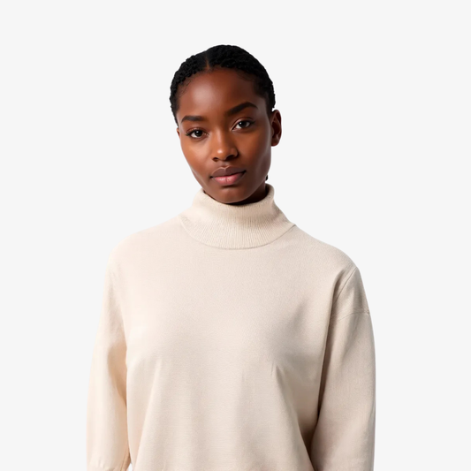 Pull Col Élégance Crème