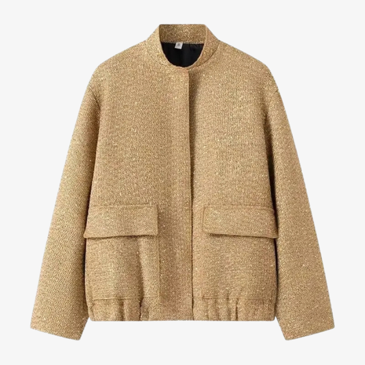 Veste Texturée Dorée – Élégance Lumineuse