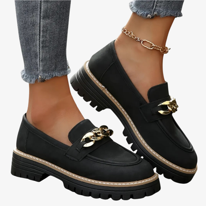 Urban Gold Black Loafers