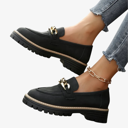 Urban Gold Black Loafers